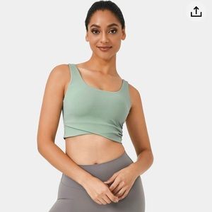 HALARA Backless Crossover Hem Cropped Tank Top SIZE L Color:Celadon